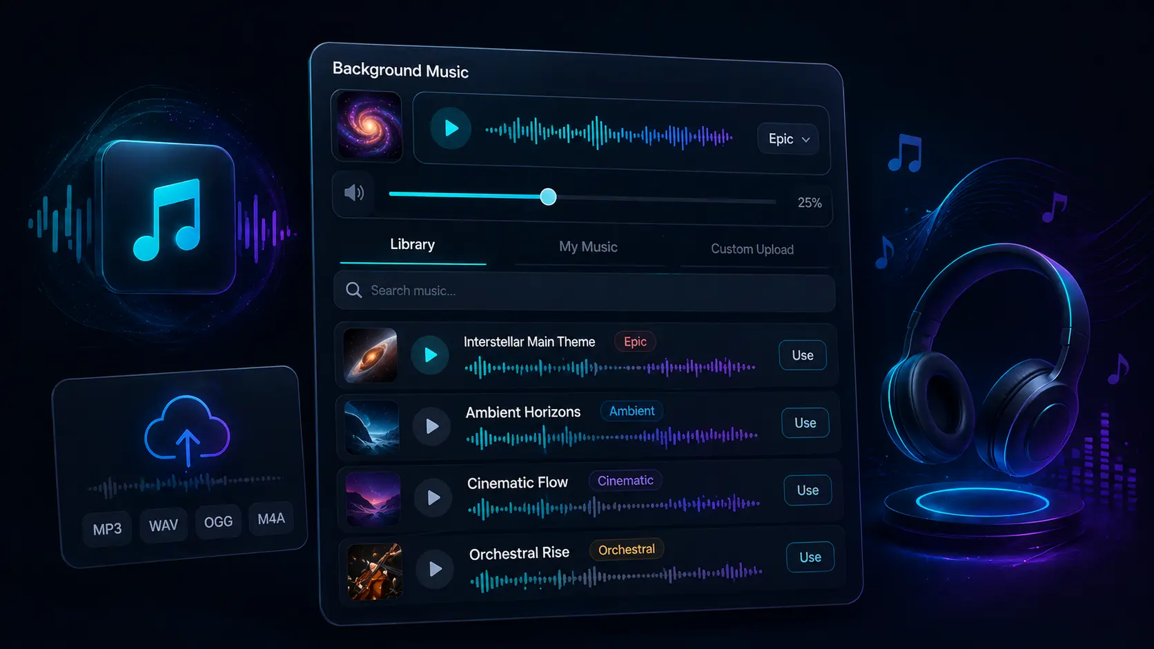 Background music library
